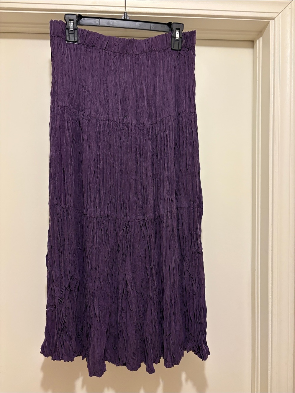 Crinkle Purple Maxi Skirt - Unbranded